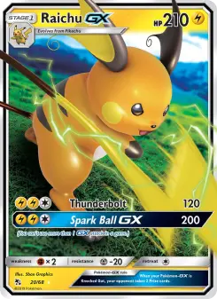 Pokémon-Karte Raichu GX 020/068