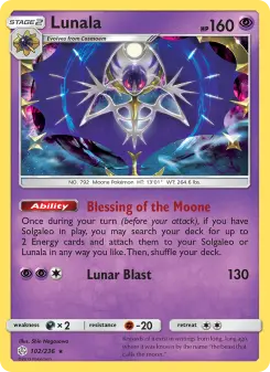 Pokémon-Karte Lunala 102/236