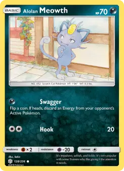 Pokémon-Karte Alolan Meowth 128/236