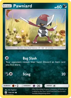 Pokémon-Karte Pawniard 134/236