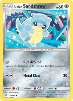 Pokémon-Karte Alolan Sandshrew 137/236