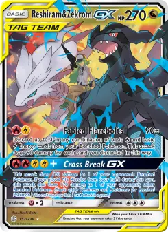 Pokémon-Karte Reshiram & Zekrom GX 157/236