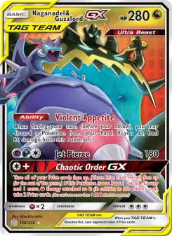 Pokémon-Karte Naganadel & Guzzlord GX 158/236