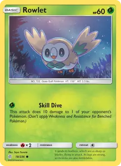 Pokémon-Karte Rowlet 018/236