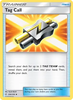 Pokémon-Karte Tag Call 206/236