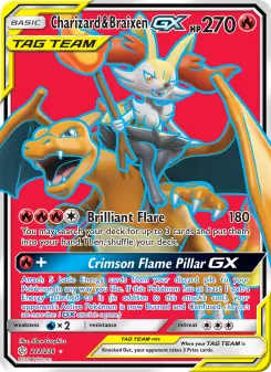 Pokémon-Karte Charizard & Braixen GX 212/236