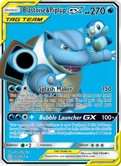 Pokémon-Karte Blastoise & Piplup GX 214/236