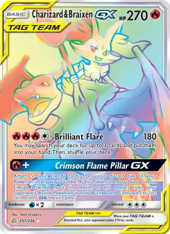 Pokémon-Karte Charizard & Braixen GX 251/236