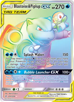 Pokémon-Karte Blastoise & Piplup GX 253/236