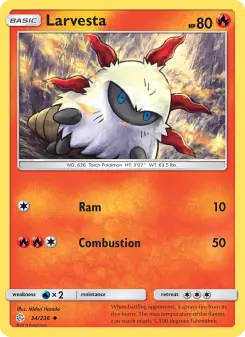 Pokémon-Karte Larvesta 034/236
