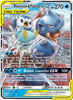 Pokémon-Karte Blastoise & Piplup GX 038/236