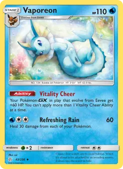 Pokémon-Karte Vaporeon 042/236