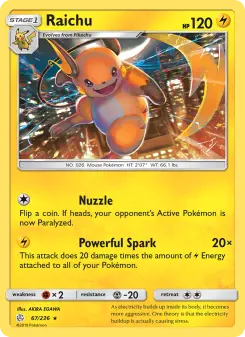 Pokémon-Karte Raichu 067/236