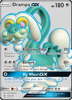 Pokémon-Karte Drampa GX 142/145