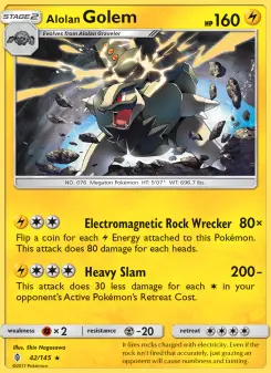 Pokémon-Karte Alolan Golem 042/145