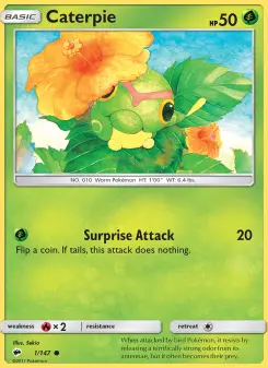 Pokémon-Karte Caterpie 001/147