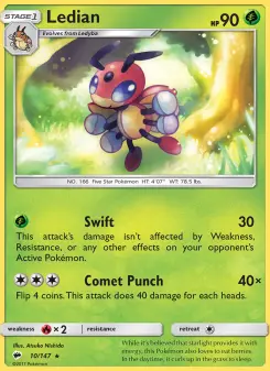 Pokémon-Karte Ledian 010/147