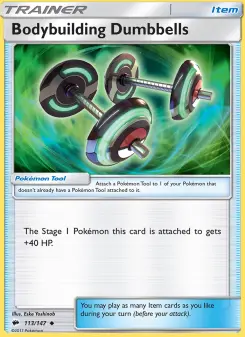 Pokémon-Karte Bodybuilding Dumbbells 113/147
