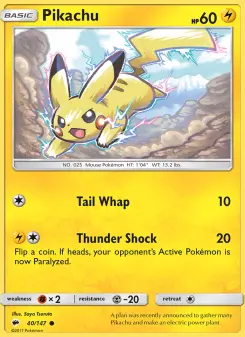 Pokémon-Karte Pikachu 040/147