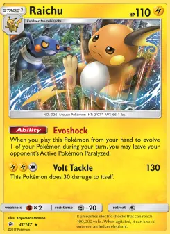 Pokémon-Karte Raichu 041/147