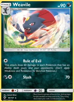 Pokémon-Karte Weavile 086/147