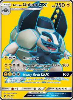 Pokémon-Karte Alolan Golem GX 102/111