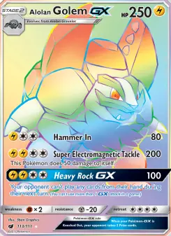 Pokémon-Karte Alolan Golem GX 113/111