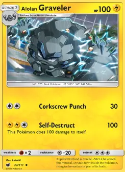 Pokémon-Karte Alolan Graveler 033/111