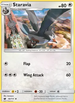 Pokémon-Karte Staravia 082/111