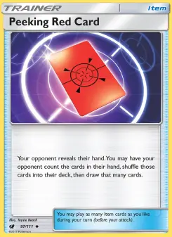 Pokémon-Karte Peeking Red Card 097/111