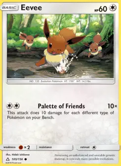 Pokémon-Karte Eevee 105/156