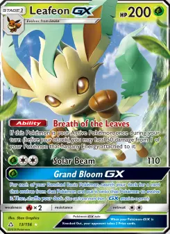 Pokémon-Karte Leafeon GX 013/156