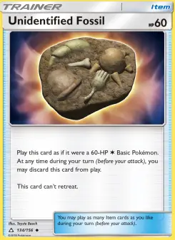 Pokémon-Karte Unidentified Fossil 134/156