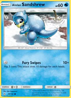 Pokémon-Karte Alolan Sandshrew 028/156