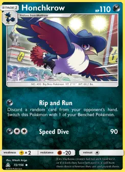 Pokémon-Karte Honchkrow 072/156