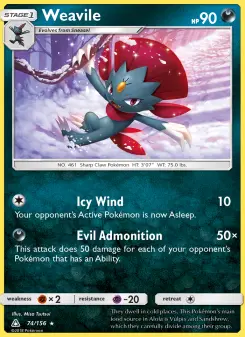 Pokémon-Karte Weavile 074/156