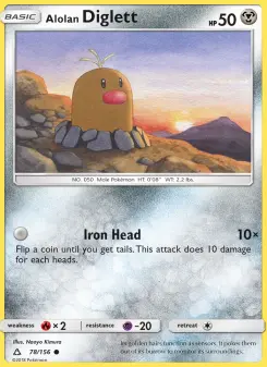 Pokémon-Karte Alolan Diglett 078/156