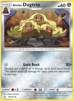 Pokémon-Karte Alolan Dugtrio 079/156