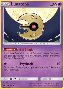 Pokémon-Karte Lunatone 061/168