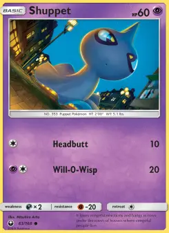 Pokémon-Karte Shuppet 063/168