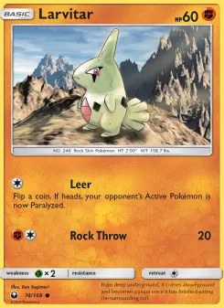 Pokémon-Karte Larvitar 074/168