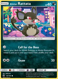 Pokémon-Karte Alolan Rattata 084/168