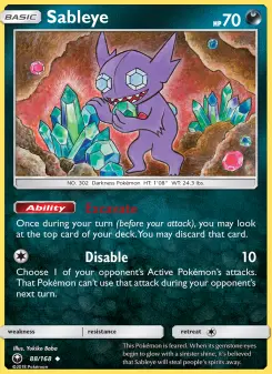 Pokémon-Karte Sableye 088/168