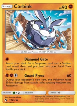 Pokémon-Karte Carbink 117/214