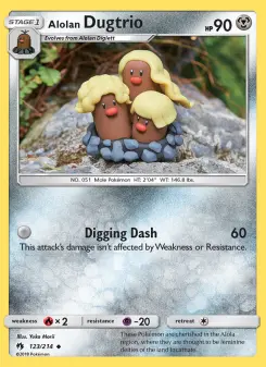 Pokémon-Karte Alolan Dugtrio 123/214