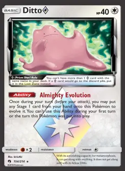 Pokémon-Karte Ditto ◇ 154/214