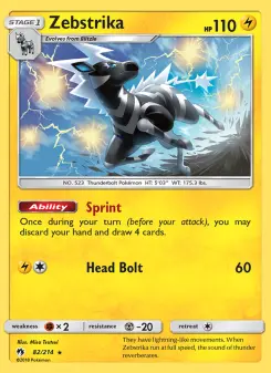 Pokémon-Karte Zebstrika 082/214