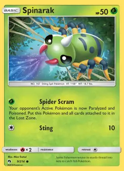 Pokémon-Karte Spinarak 009/214