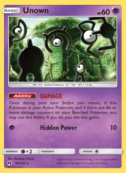 Pokémon-Karte Unown 090/214