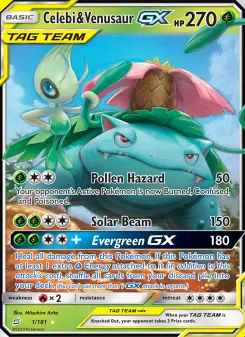 Pokémon-Karte Celebi & Venusaur GX 001/181